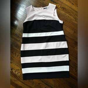 Black White Pink Stripe Dress